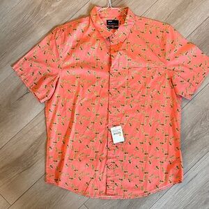 Vibrant Pineapple Print Men's Casual Shirt